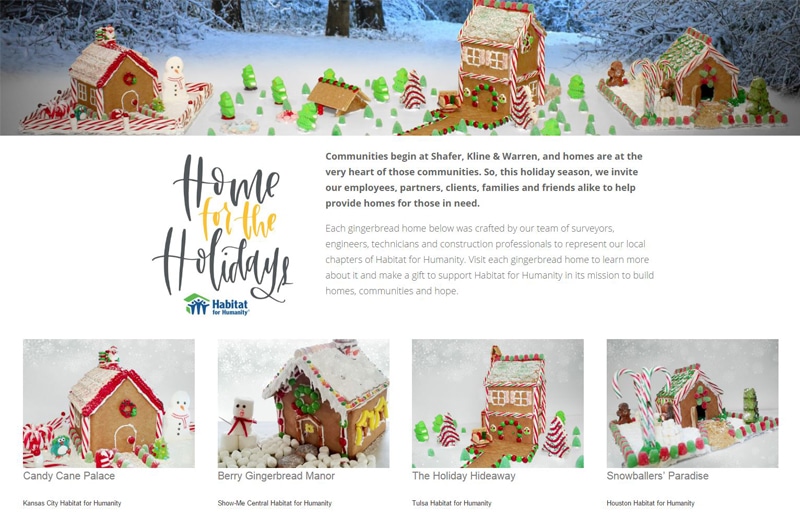 Home for the Holidays website screen shot